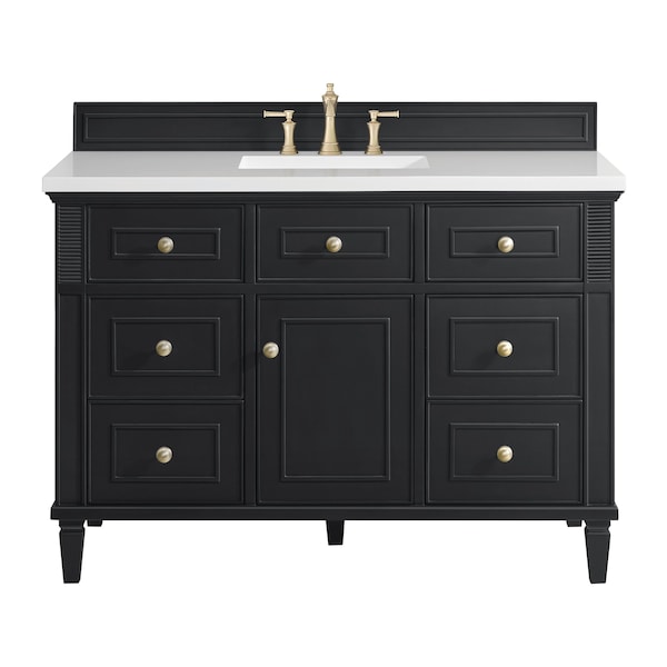 James Martin Vanities 48'' Single Vanity, Black Onyx 424-V48-M-BKO - main